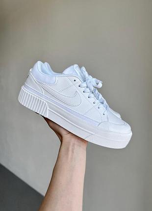 Белые женские кроссовки nike court legacy lift white х корт 40