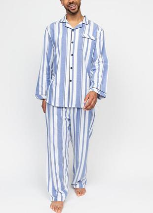 Пижама мужская cyberjammies alpes 3092-3093 xl голубая в полоску (5051877573239)