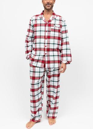 Пижама мужская cyberjammies blaze 3149–3150 фланелевая теплая зимняя премиум качество фемели лук новогодний подарок m красный в