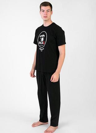 Пижама мужская homewear mad 35520p хлопковая качественная для отдыха дома xxl black (3700465519960)