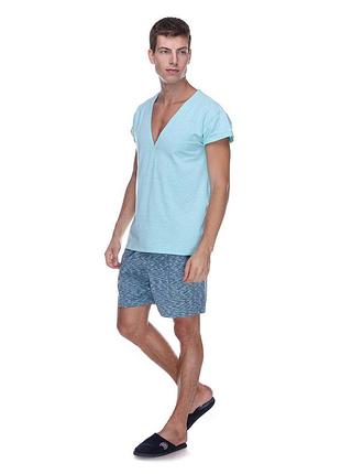Пижама мужская homewear mad 19533 хлопковая для дома и сна m turquoise (3700465519363)