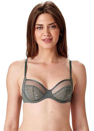 Бюстгальтер pretty polly botanical lace lpaxf3 балконет на косточках кружевной элегантный качественный 75g зеленый (5053014873868)