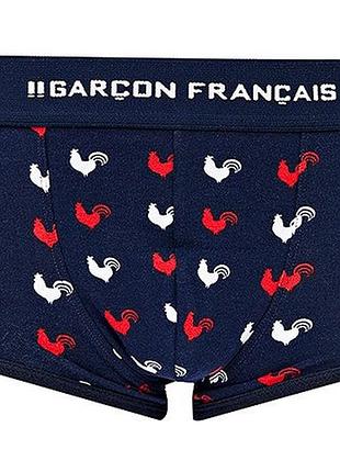 Трусы боксеры garcon francais shorty18 french luxury премиум французское белье 3xl tricolore coqs (3701195814584)