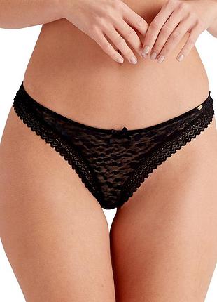 Трусики стрінги pretty polly graphic mesh lpawq4 сітка анімалістичний принт стильні xs black (0505301478922)