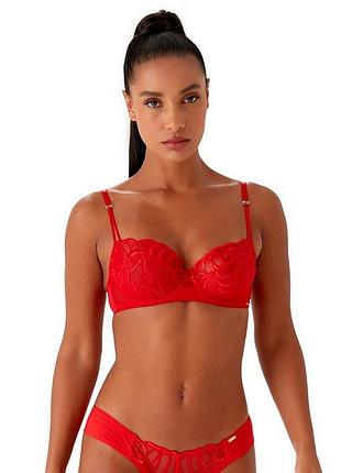 Бюстгальтер gossard fiesta 19705fie красный вышитый кружевной балкон без подкладки 80d fiesta red (5053014912543)