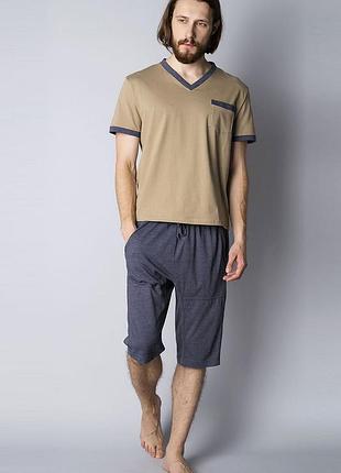 Пижама мужская homewear mad 34594p мягкая современная натуральная для отдыха дома m olive (3700467734546)