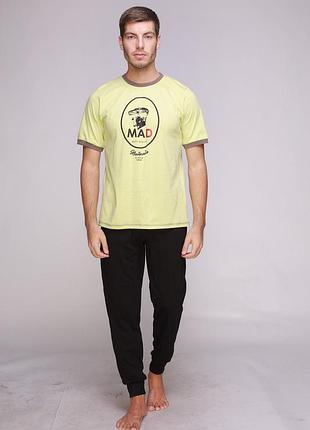 Пижама мужская homewear mad 35530p комфортная для дома и сна xxl lime/noir (3700465519570)