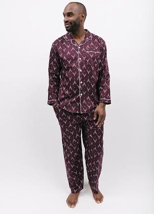 Пижама мужская cyberjammies spencer 6918-6919 xl бордовый с принтом (5051877471894)