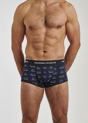 Трусы боксеры garcon francais shorty18our стильное мужское белье l синий с принтом полярного медведя (zik0000018645)