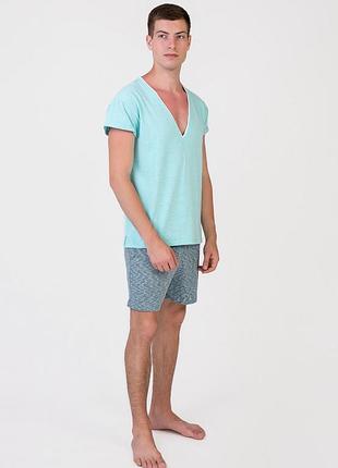 Пижама мужская homewear mad 19533 хлопковая для дома и сна xxl turquoise/bianco (3700465519563)