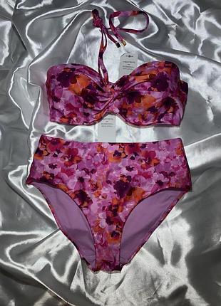 Купальник роздільний 80e + l від hunkemoller floral light pink