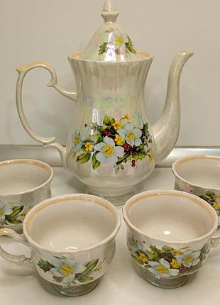 Винтаж кофейный сервиз "жасмин" долбиш. интажный кофейный сервиз "жасмин" долбышский завод