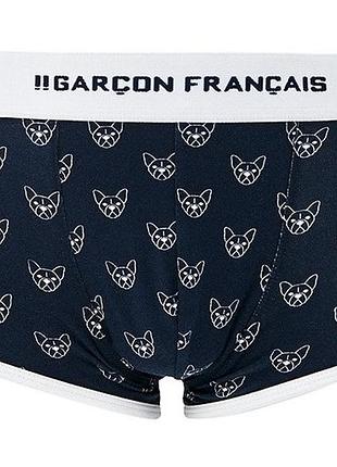 Трусы боксеры garcon francais shorty18 french luxury премиум французское белье xxl темно-синий из бульдогового принта
