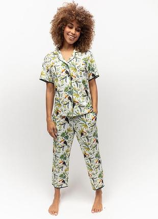Пижама женская cyberjammies gabrielle 0145-0146 8/xs белый с принтом тукана (5051877492813)
