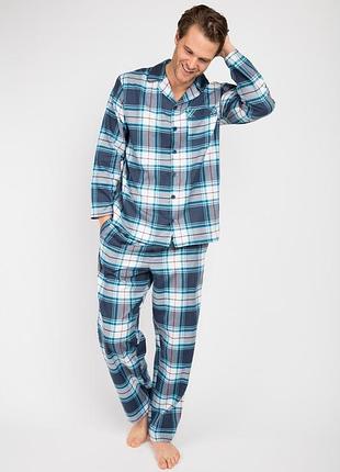 Пижама мужская cyberjammies lewis 6630-6631 m синий в клетку (5051877370555)