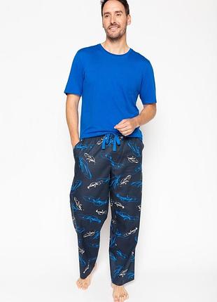 Піжама чоловіча cyberjammies archie 6693-6688 l синій з принтом автомобіля (5051877388789)