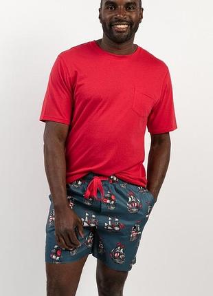 Піжама чоловіча cyberjammies jasper 6832-6827 s червоний з принтом піратського корабля (5051877437692)