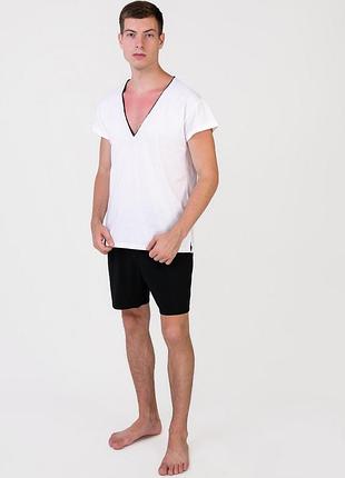 Пижама мужская homewear mad 19555 домашняя комфортная натуральная xxl blanc/noir (3700465519945)
