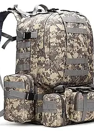 Тактический рюкзак с подсумками b08 55 л (55х40х25 см) / рюкзак походный b08 600d пиксель