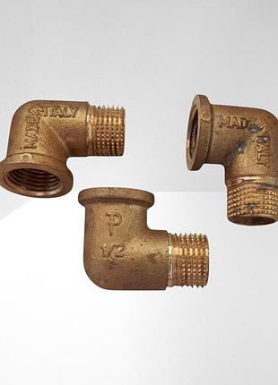 Колено латунное pattaroni 1/2". вн