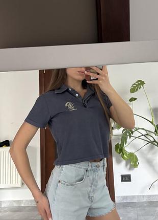 Жіноче синє поло розмір s 100% cotton