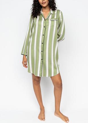 Халат жіночий cyberjammies nancy 0646_str 14/l зелений у смужку (5051877559943)