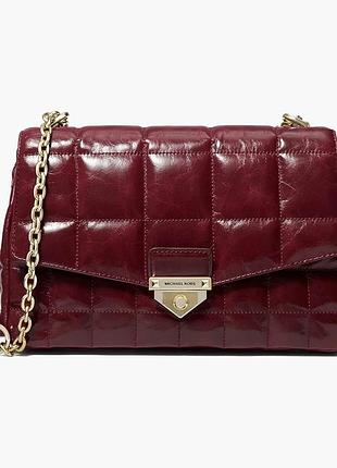 Urbanshop com ua сумка жіноча michael kors soho large quilted crinkled leather shoulder bag bordo 30f0l1sl3y-dk-berry-13791