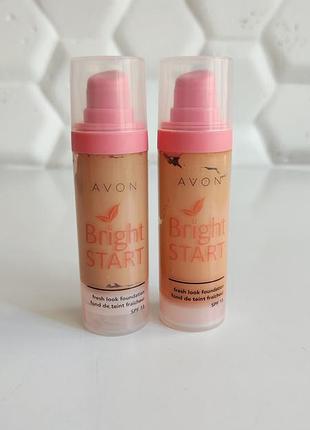 Тональная основа флюид крем эйвон увляжняющая заряд свежести avon bright start creamy natural honey