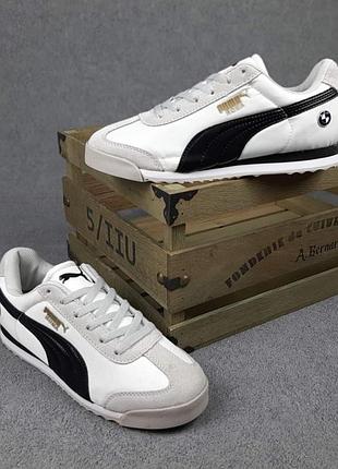 Puma roma bmw белые с серым