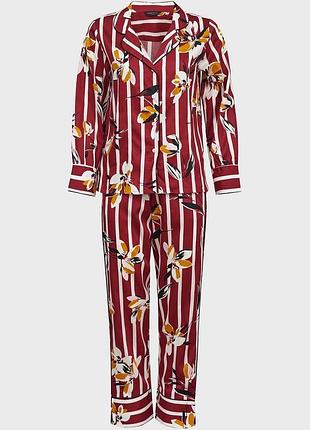 Піжамний комплект fable&eve marylebone 1596 18/2xl смугастий з квітковим принтом (5051877375369)