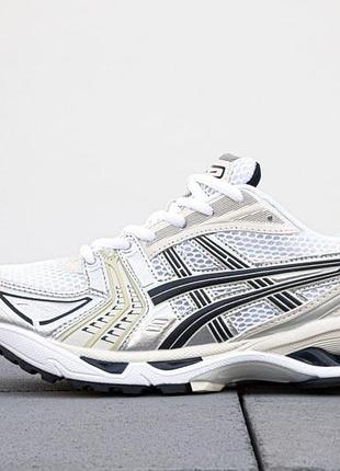 Asics gel kayano 14 white кроссовки сетка мужские и женские 45