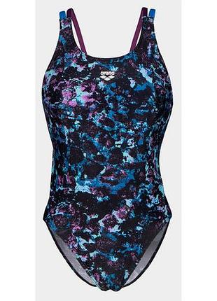 Купальник слитный для женщин arena rockin swimsuit swim tech mult
