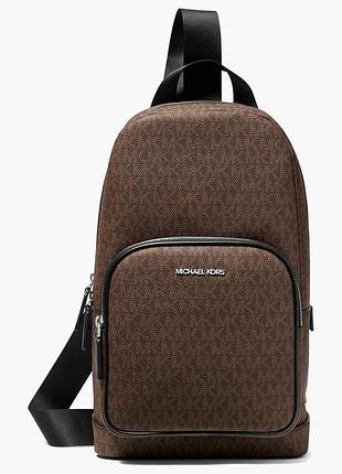 Urbanshop com ua сумка мужская michael kors mens cooper logo sling pack brown 37s1lcoy1b-brown-black-47040 размеры запитуйте
