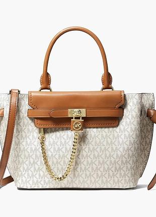 Urbanshop com ua сумка женская michael kors hamilton legacy small logo belted satchel beige 30f1g9hs5b-vanilla-acorn-20573 размеры