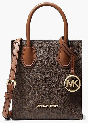 Urbanshop com ua сумка женская michael kors mercer extra-small logo and leather crossbody bag brown 35t1gm9c0i-brown-20534 размеры