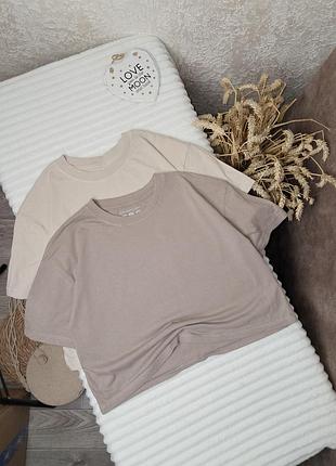 Набір базових вкорочених футболок оверсайз від primark  11-12 років (146-152)
