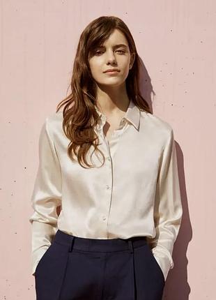 Шовкова сорочка uniqlo x ines de la fressange блуза з натурального шовку