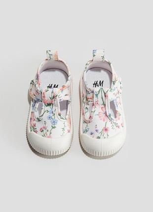 Круті стильні легкі мокасини кеди з принтом на дівчинку р.24 h&m
