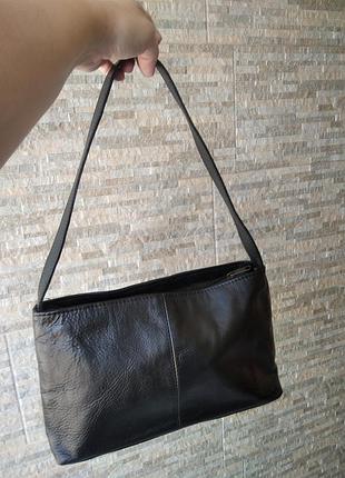 Женская сумка черная б/у genuine leather