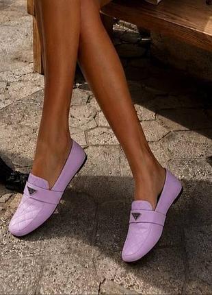 Женские туфли сиреневые, белые без каблука р. 36-40