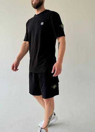 Чоловічий літній костюм stone island чорний 54