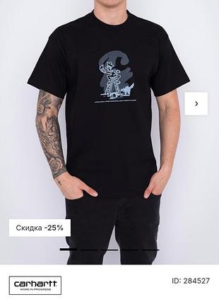 Мужская черная футболка из коттона carhartt.