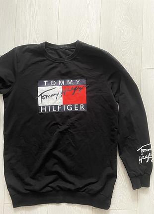 Чорний чоловічий світшот tommy hilfiger l/xl