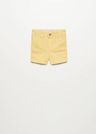 Новые шорты mango для мальчика р.80 (2шт.), р.86 желтые песочные