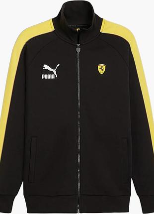 Urbanshop com ua олімпійка чоловіча puma scuderia ferrari race iconic t7 motorsport jacket black/yellow 625198-01 розміри