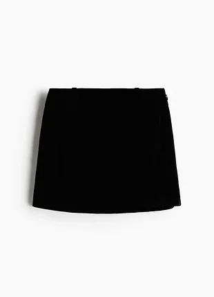 H&m оксамит міні спідниця чорна