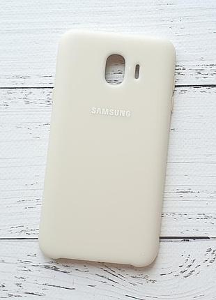 Чехол для samsung galaxy j4 2018 (j400) пластиковый, золотистый, dual layer (ef-pj400)