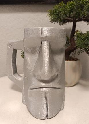 Кружка для пива моаи 3d печать держатель для банок 0.5 л ручка-держатель остров пасхи