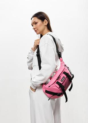 Большая женская поясная сумка бананка sambag dynamicdart розовая