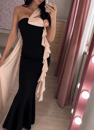 Black & nude mermaid dress ✨ xs/s сукня вечірня